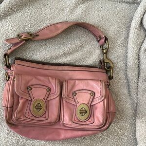 Coach Pink Shoulder Bag with Smooth Leather Finish